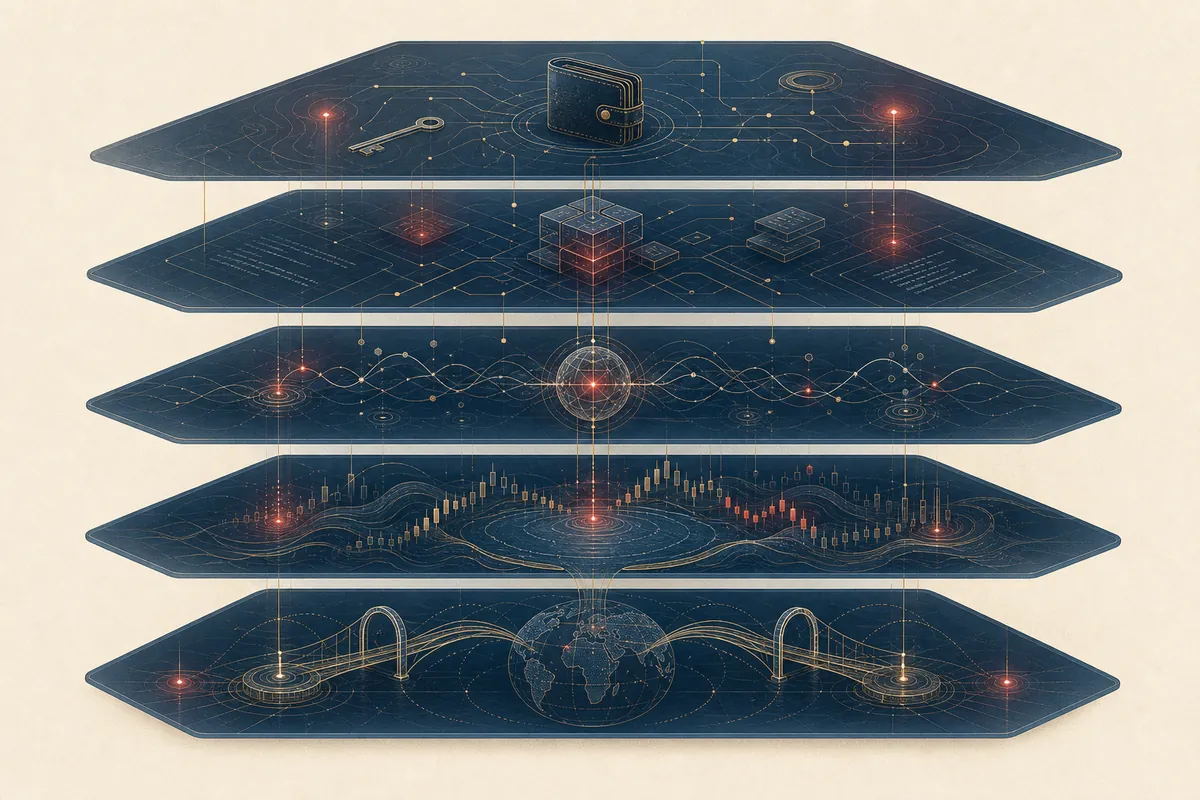 DeFiリスクを複数の層として表した概念図